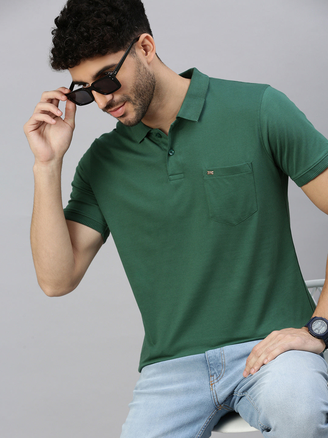 Capsule Polo in Forest green