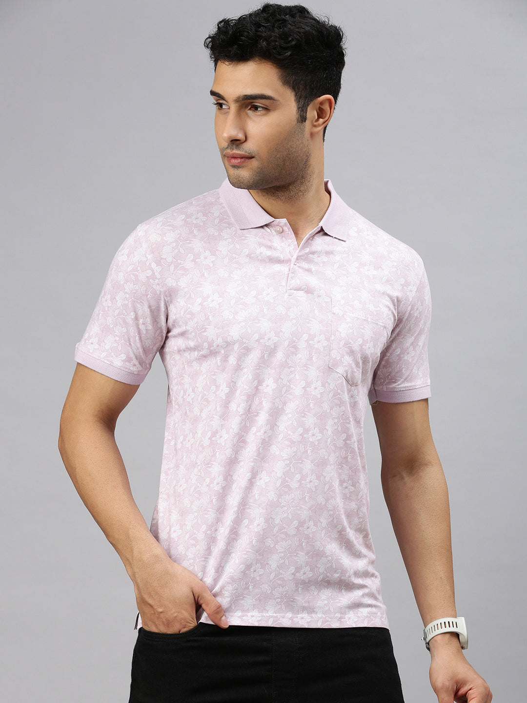 Mercerized Floral Polo
