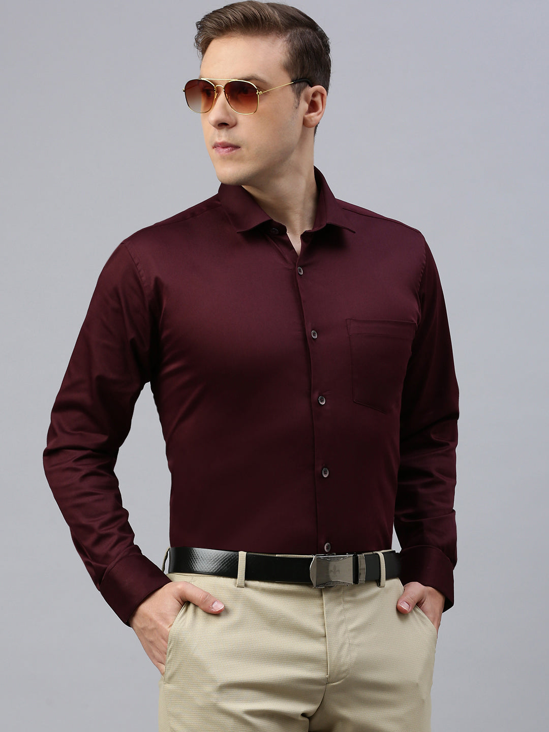 Solid Wine Berry Shirt