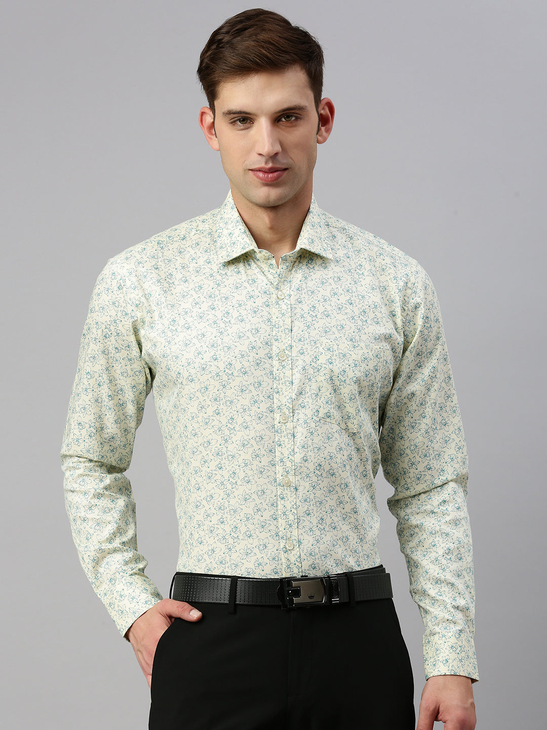 Floral Printed Cotton Formal Shirt