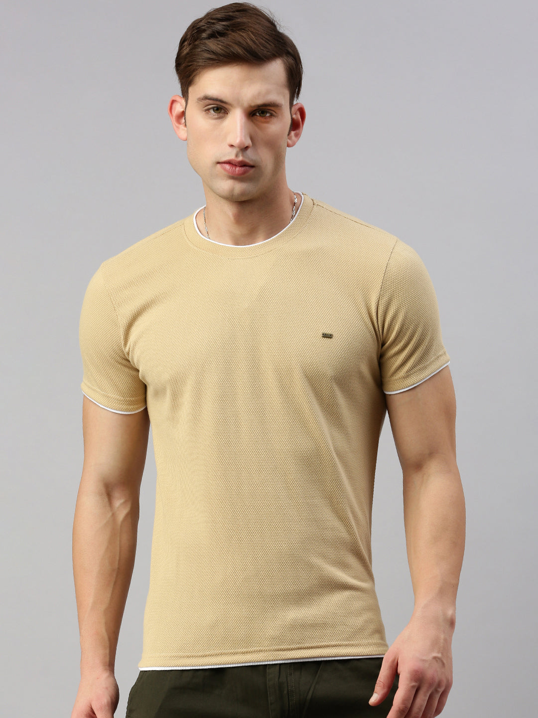 Round Neck Knitted Casual T-shirt