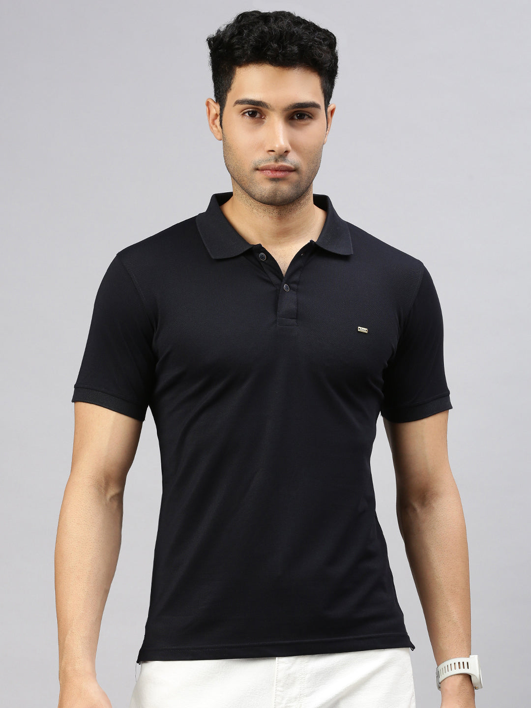 Solid Black Essential Polo