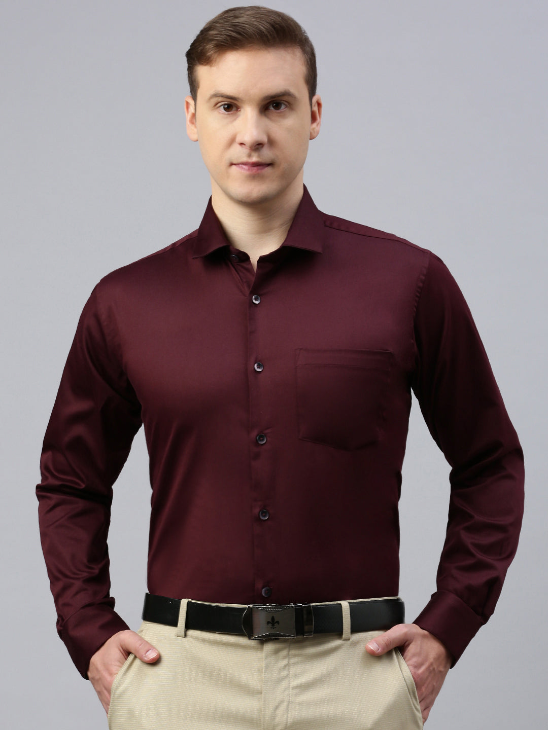 Solid Wine Berry Shirt