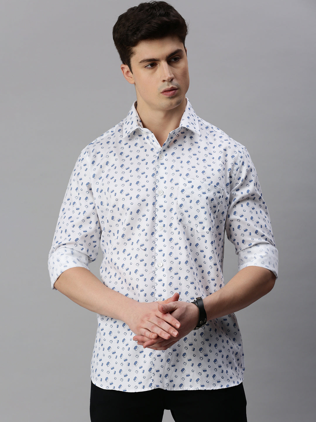 Conversational Printed Cotton Casual Shirt