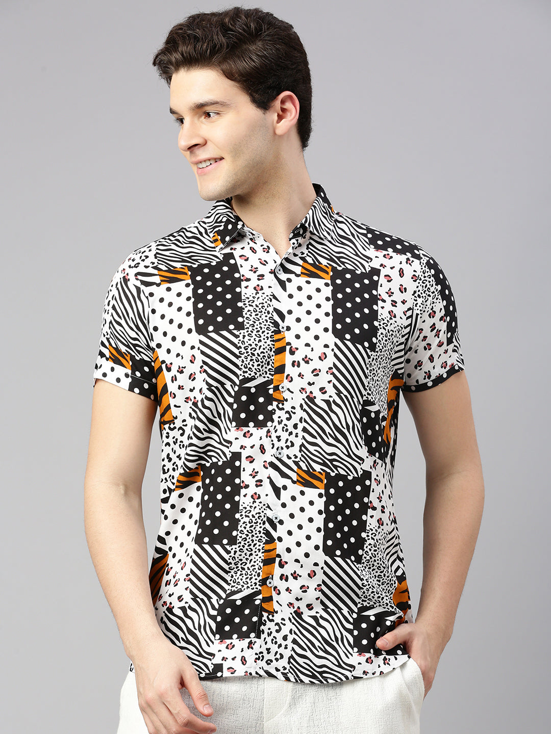 Relaxed Fit Abstract Printed Casual Shirt