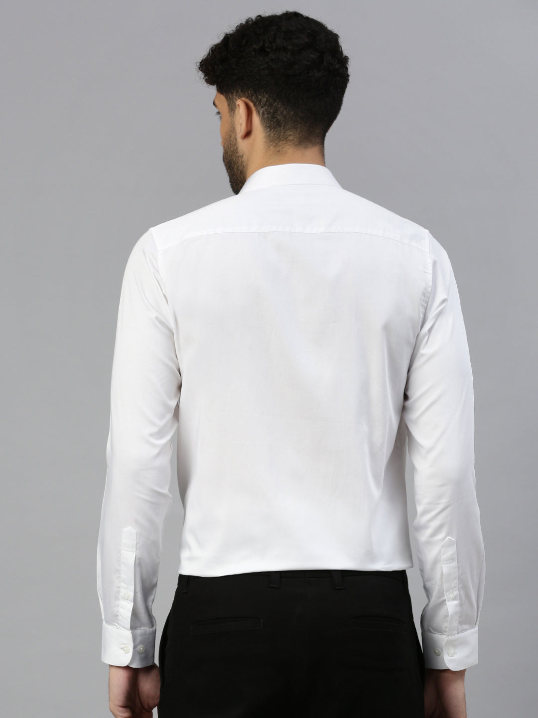 Giza Satin Essential Shirt in Pearl White