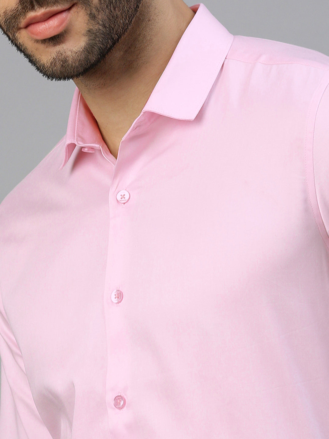 Giza Satin Essential Shirt in Pink Blush