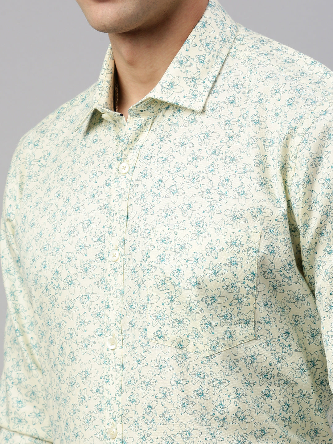 Floral Printed Cotton Formal Shirt