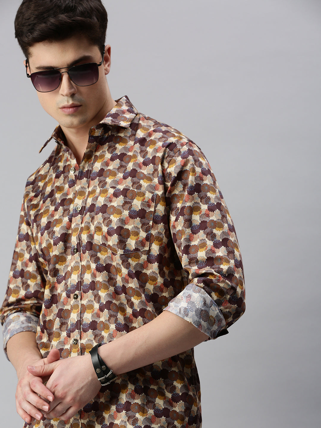 Floral Printed Cotton Casual Shirt