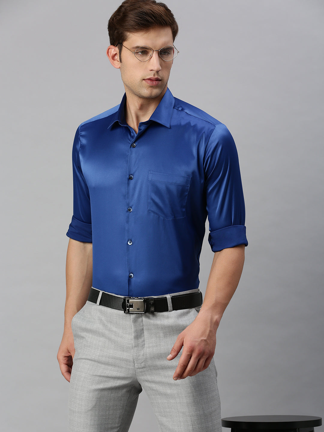 Standard Opaque Formal Shirt Blue