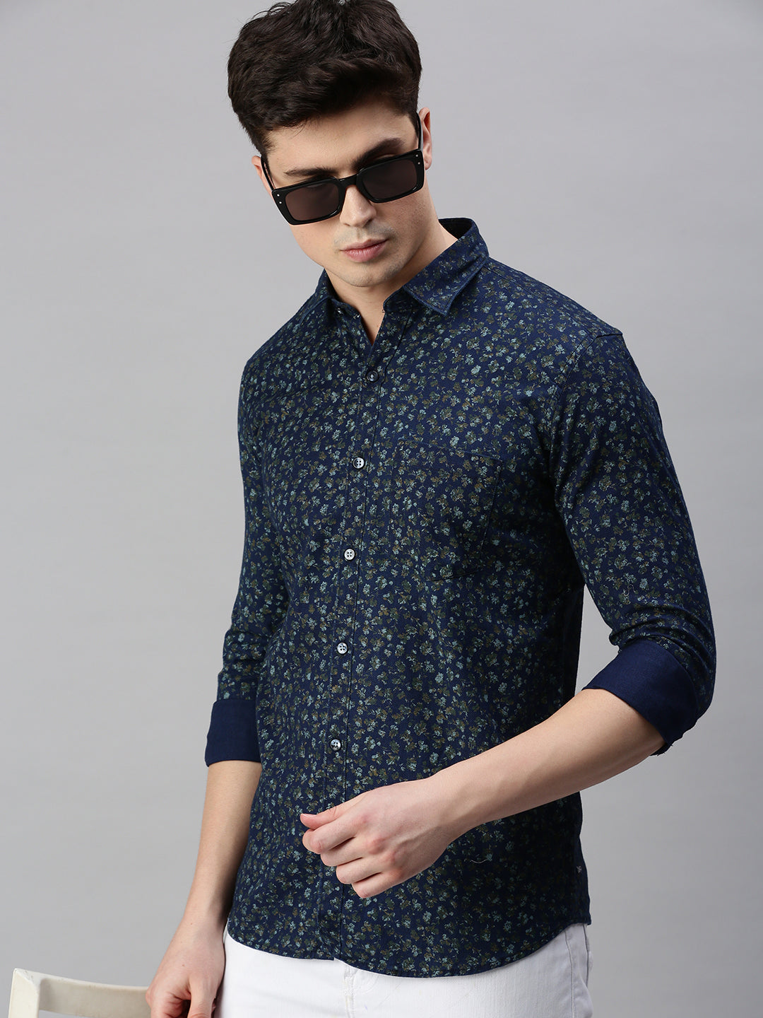 Floral Printed Cotton Casual Shirt