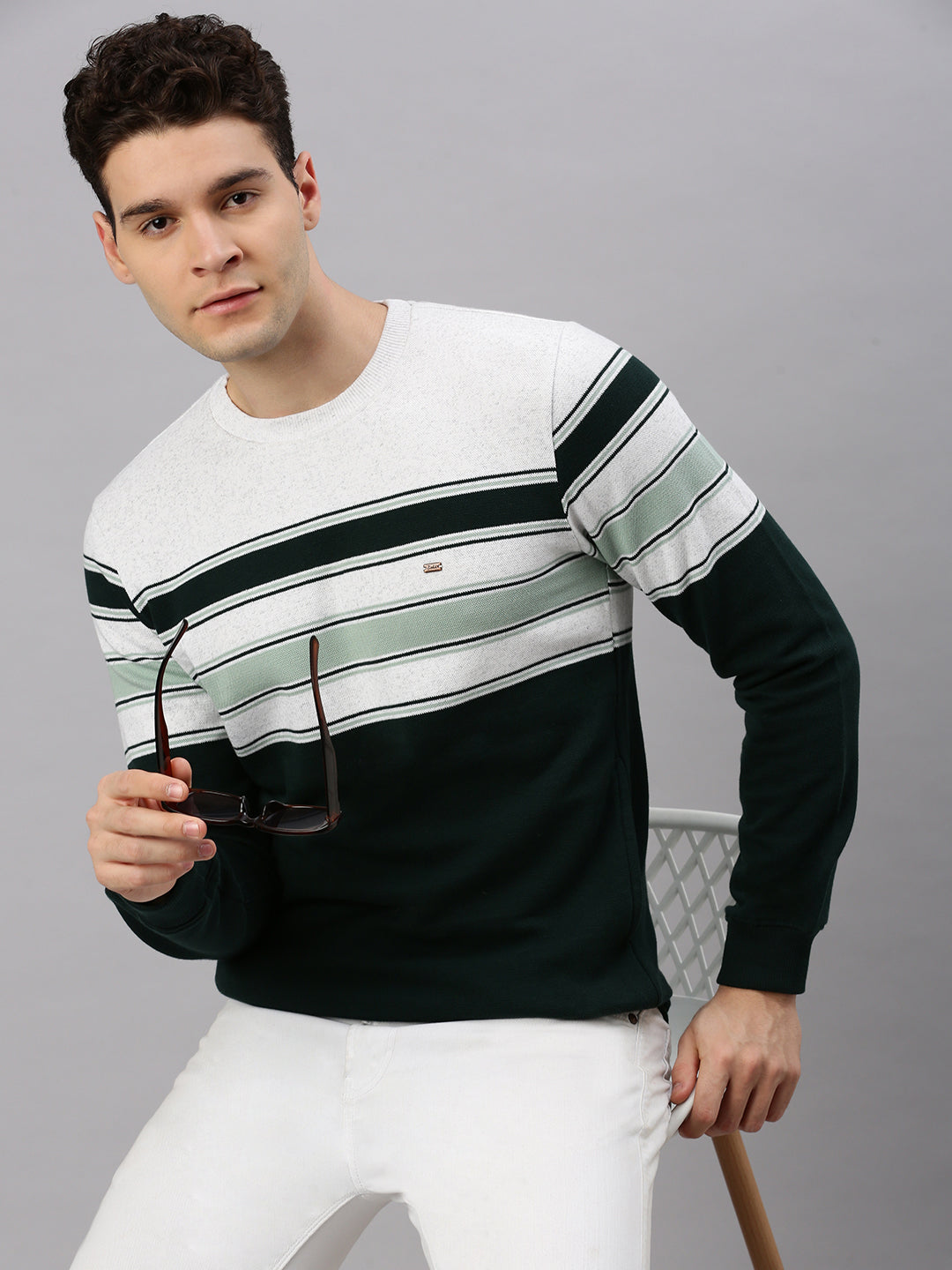 Green Stripes Sweatshirt