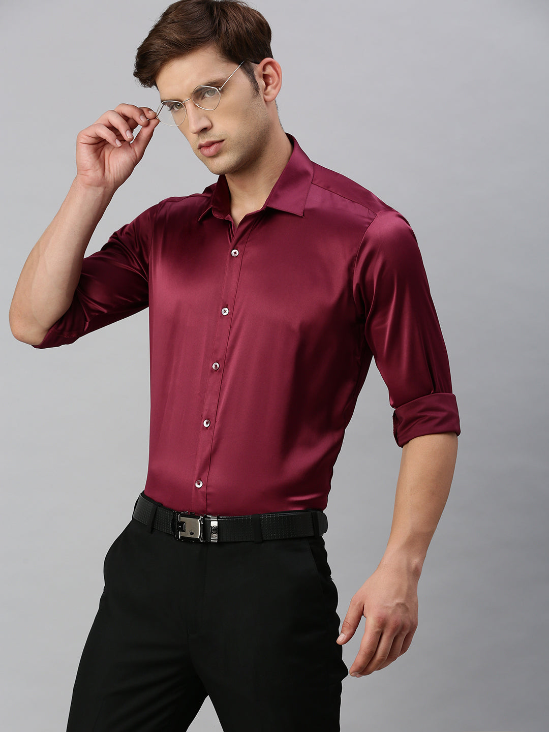 Standard Opaque Formal Shirt Maroon