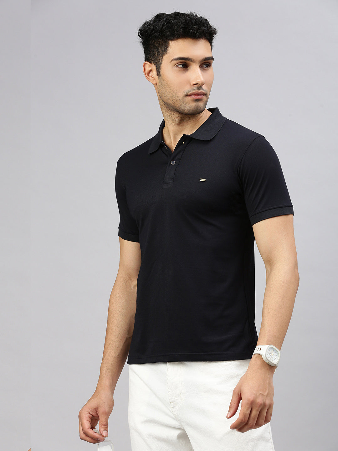 Solid Black Essential Polo