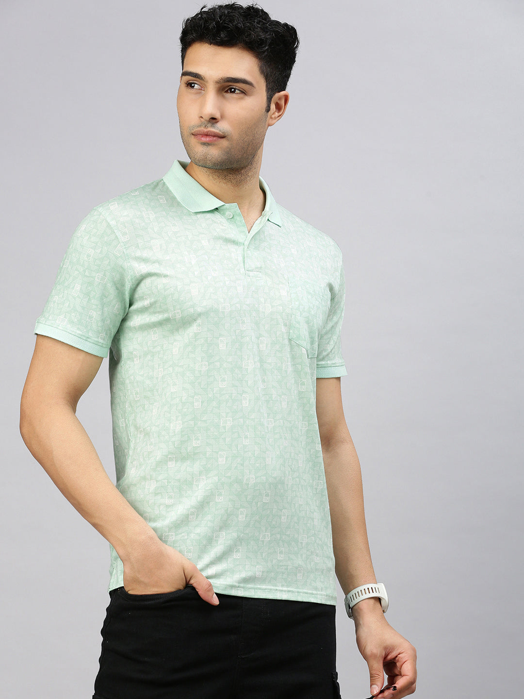 Mercerized Geometric Polo