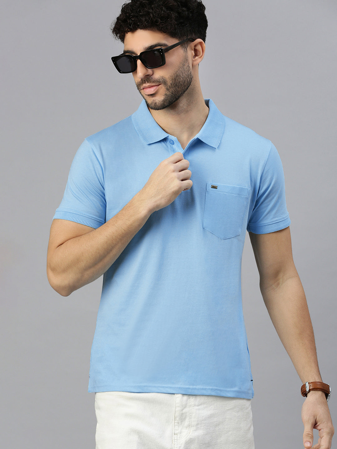 Capsule Polo in Natural Blue