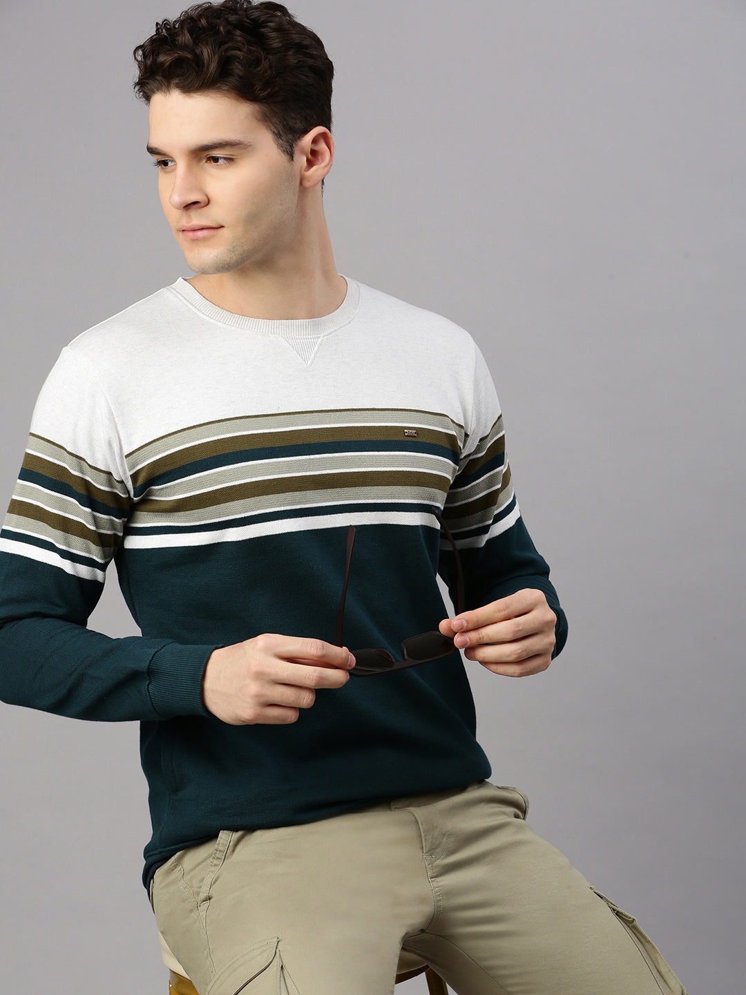 Green Stripes Sweatshirt