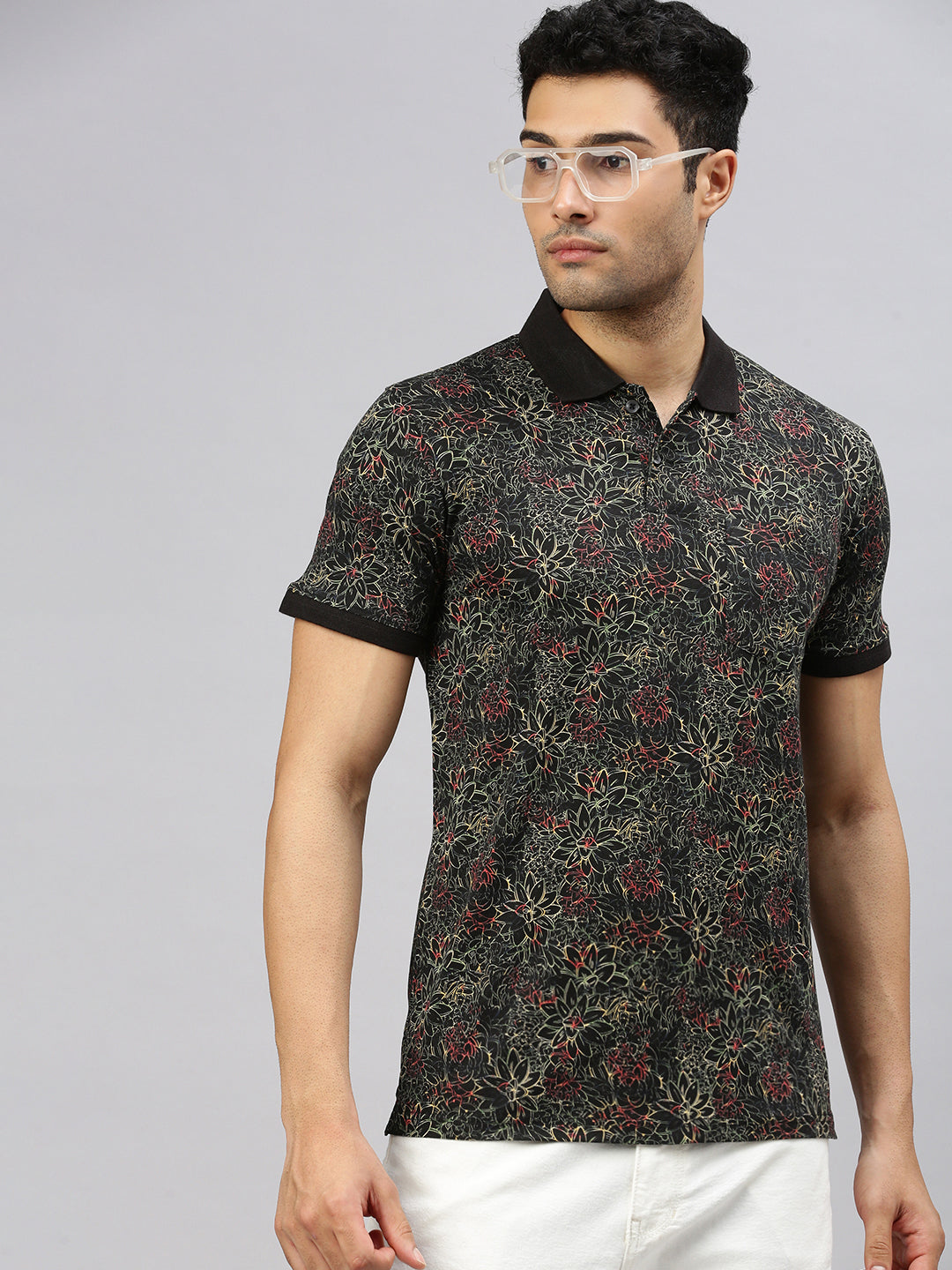 Mercerized floral Polo