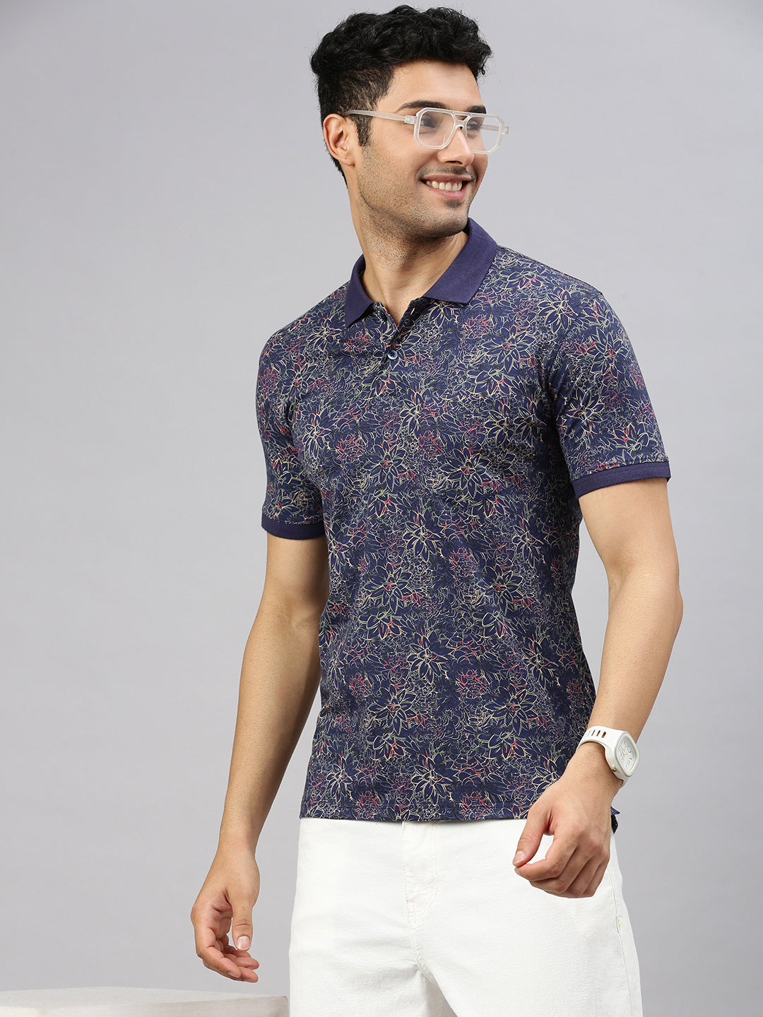 Mercerised Floral Polo