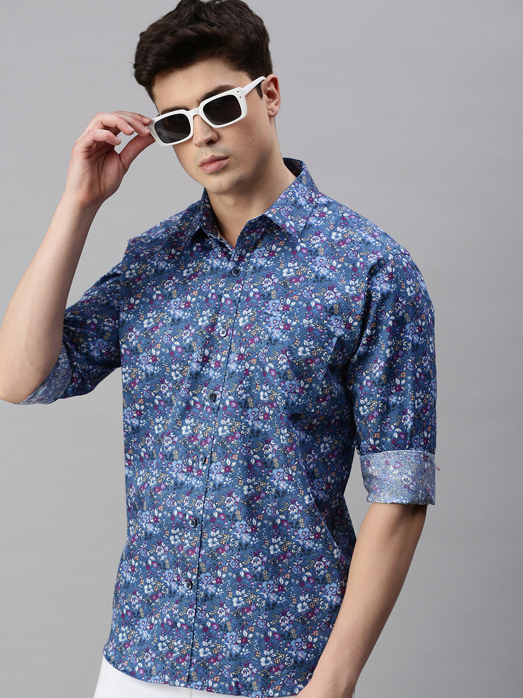 Floral Printed Cotton Casual Shirt