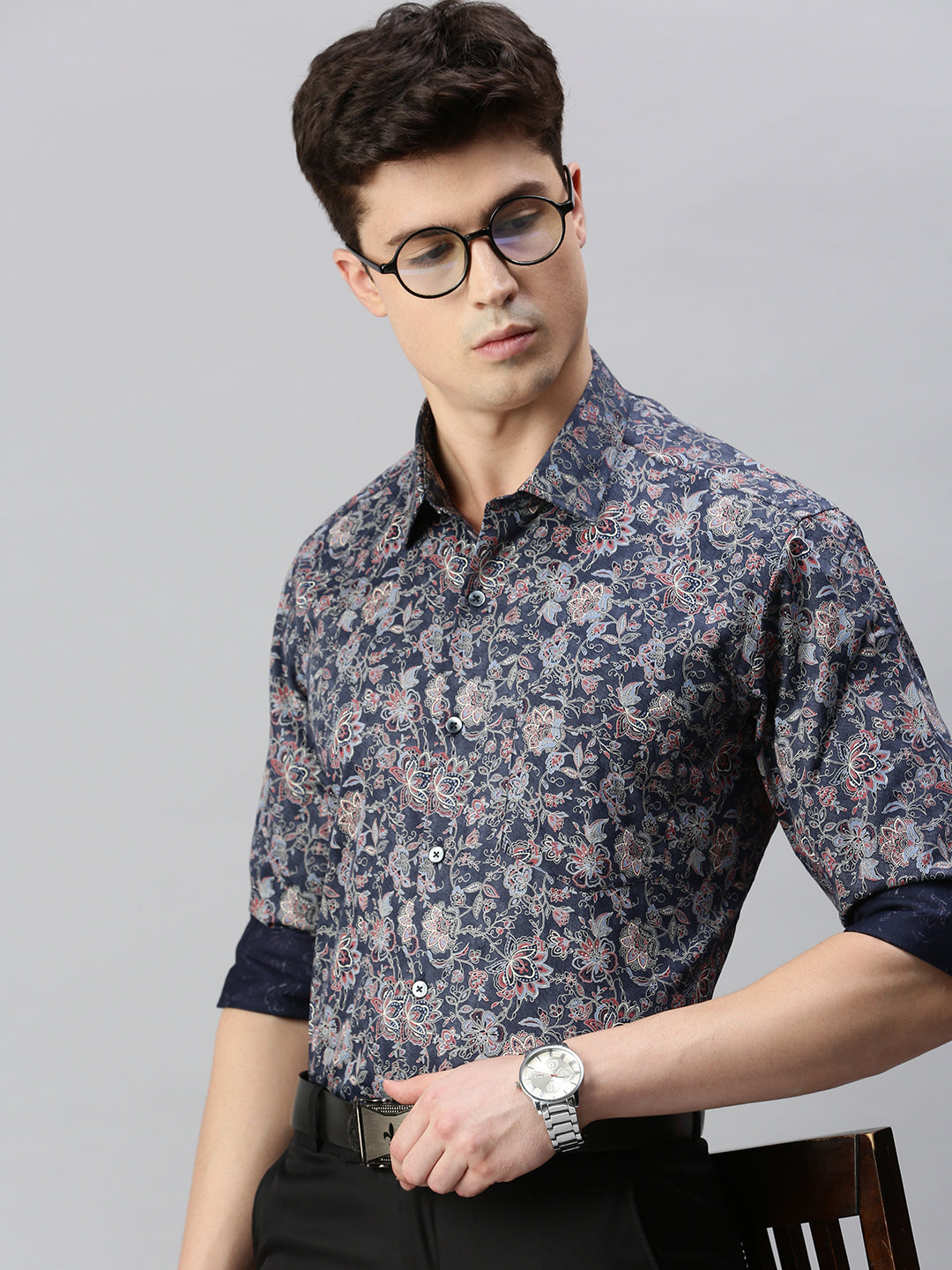 Floral Printed Cotton Formal Shirt