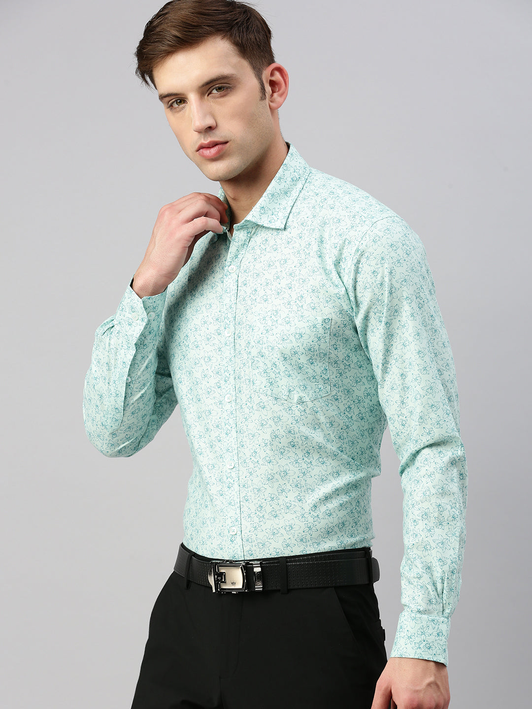 Floral Printed Cotton Formal Shirt