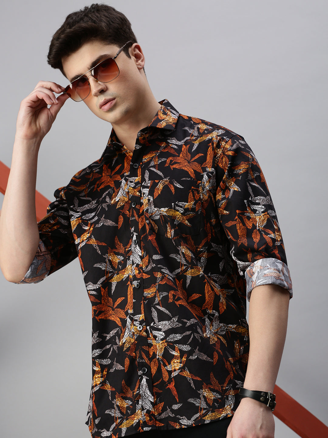 Tropical Printed Cotton Casual Shirt