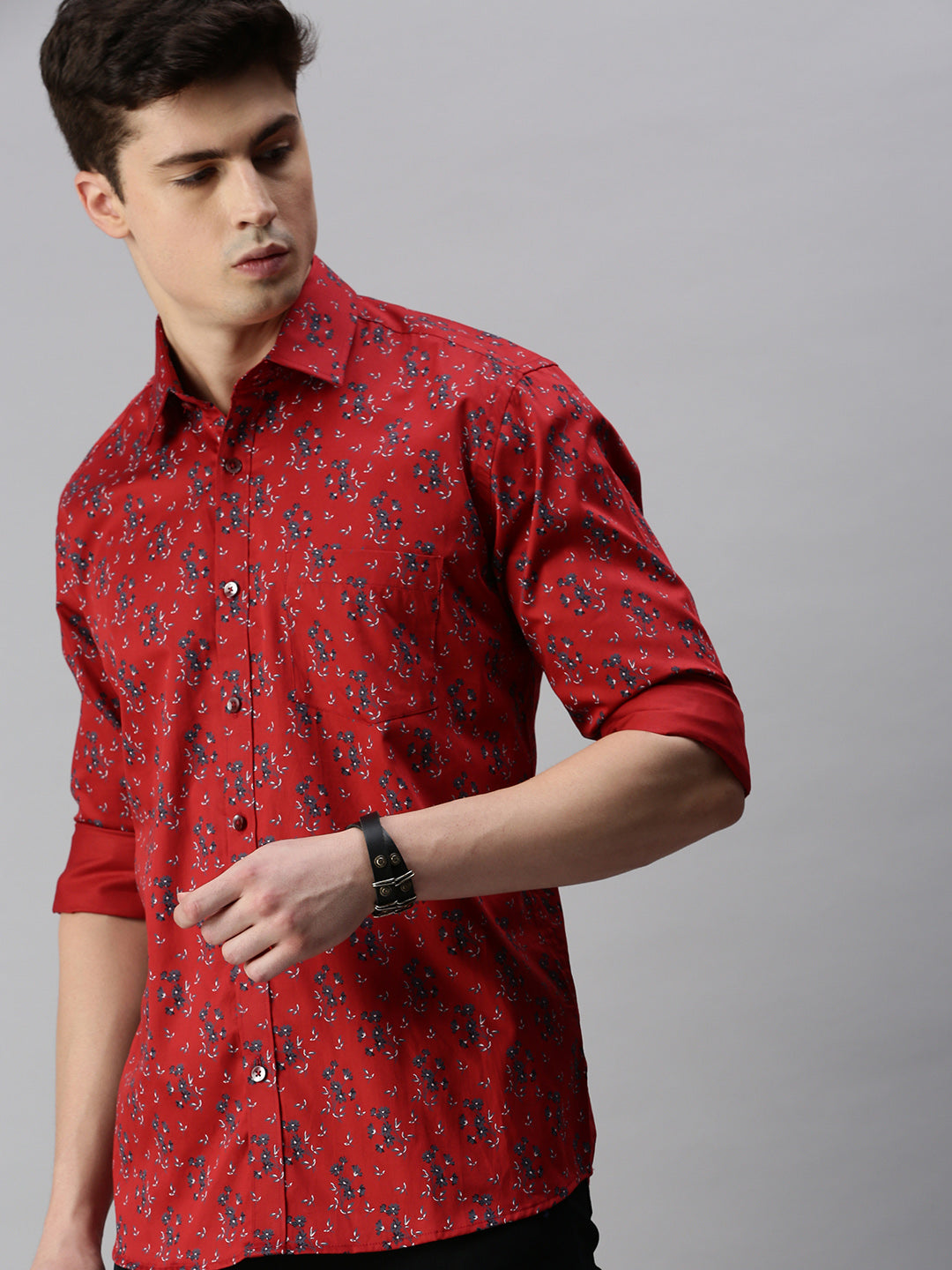 Floral Printed Cotton Casual Shirt