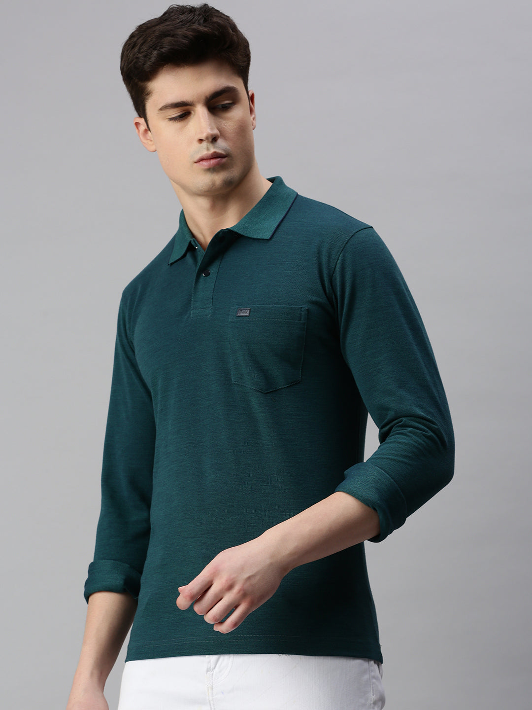 GREEN SOLID POLO TSHIRT