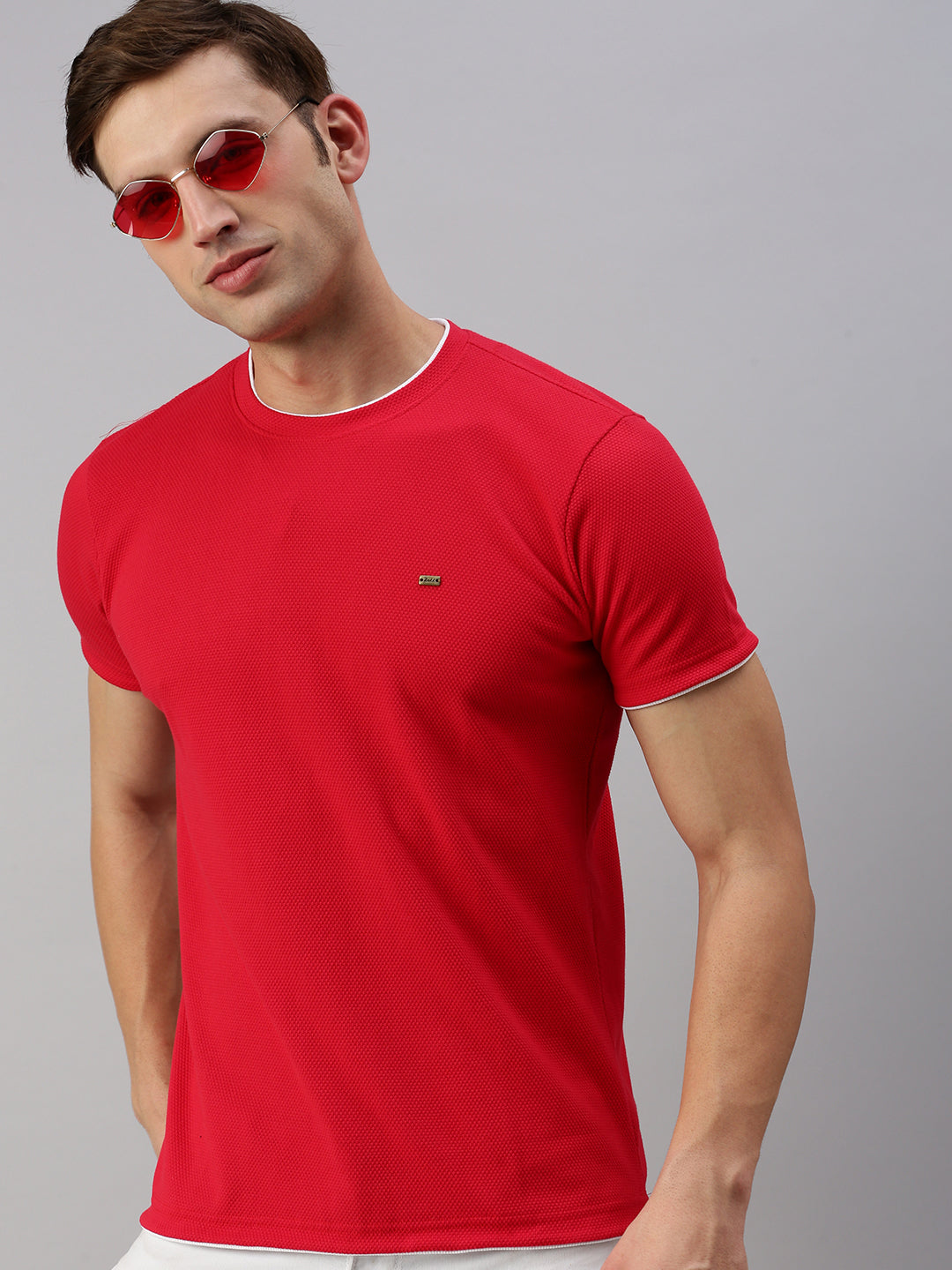 Round Neck Knitted Casual T-shirt