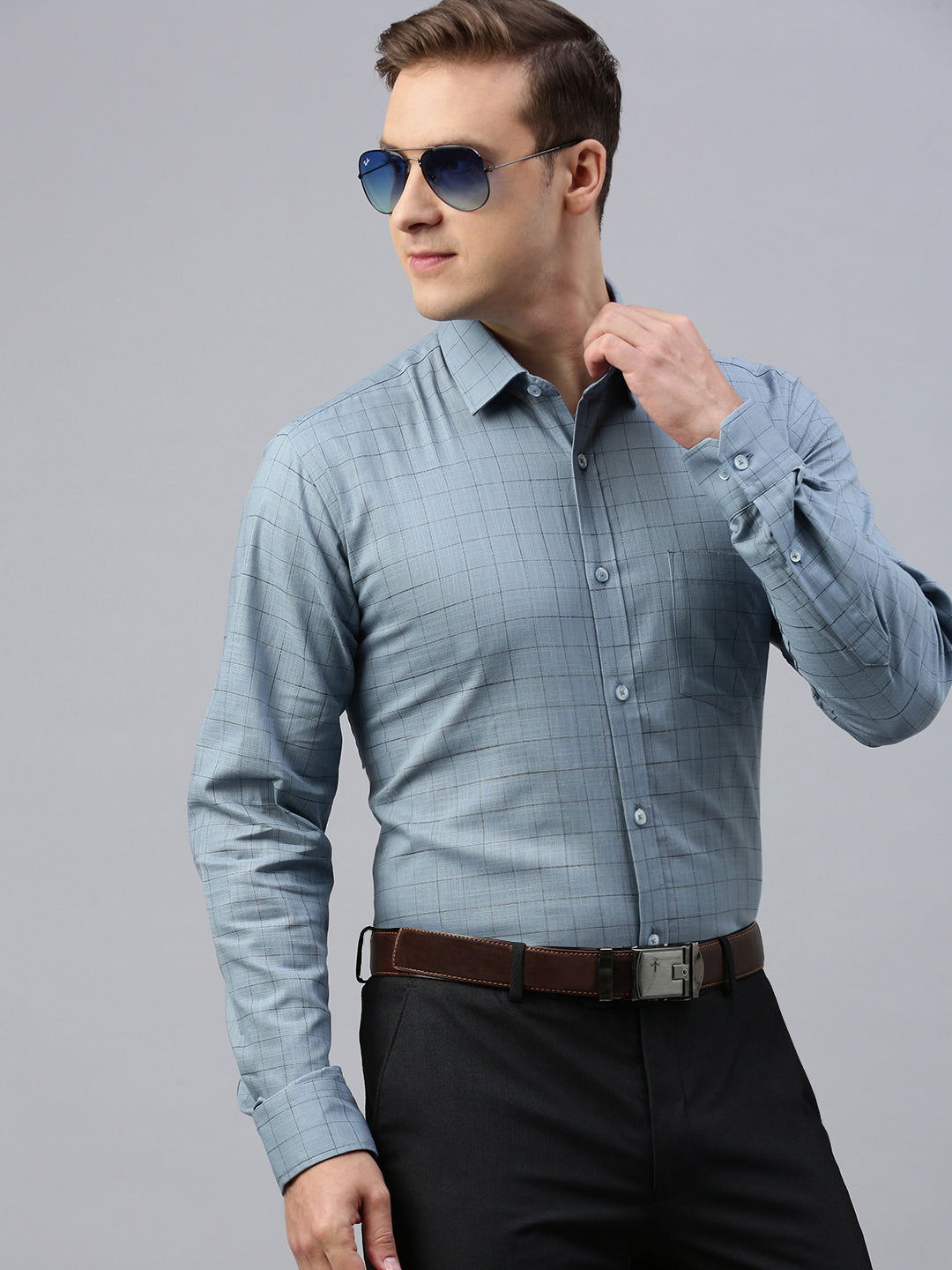 Slate Grey checks Shirt