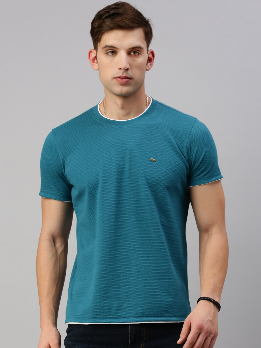 Round Neck Knitted Casual T-shirt