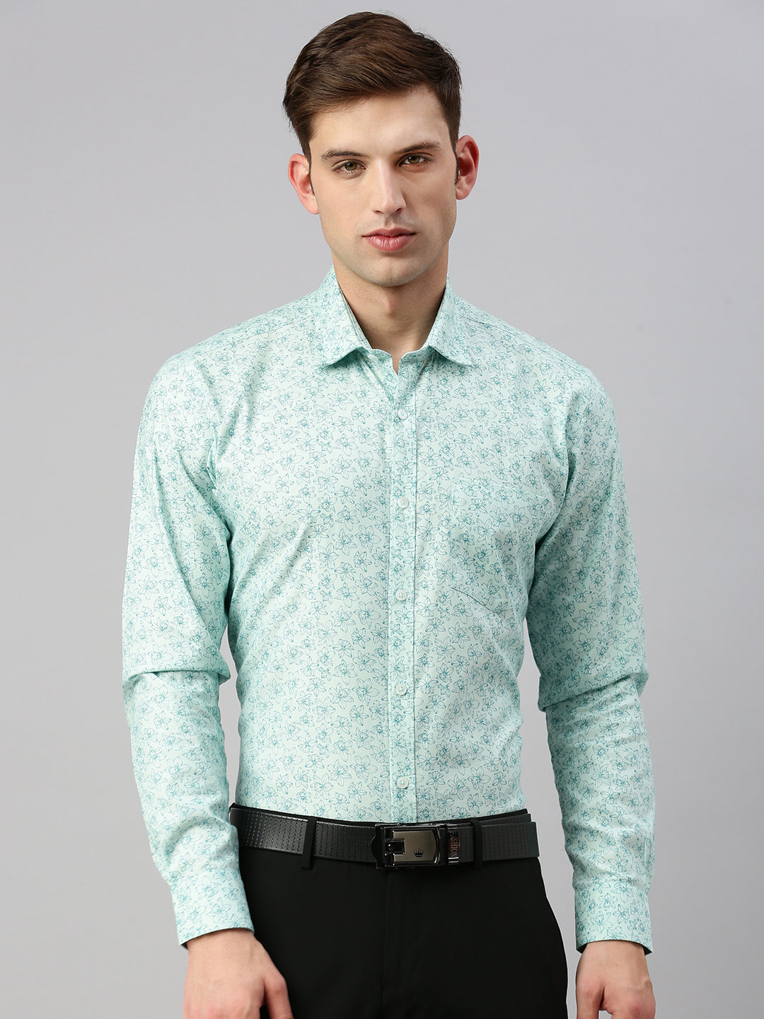 Floral Printed Cotton Formal Shirt