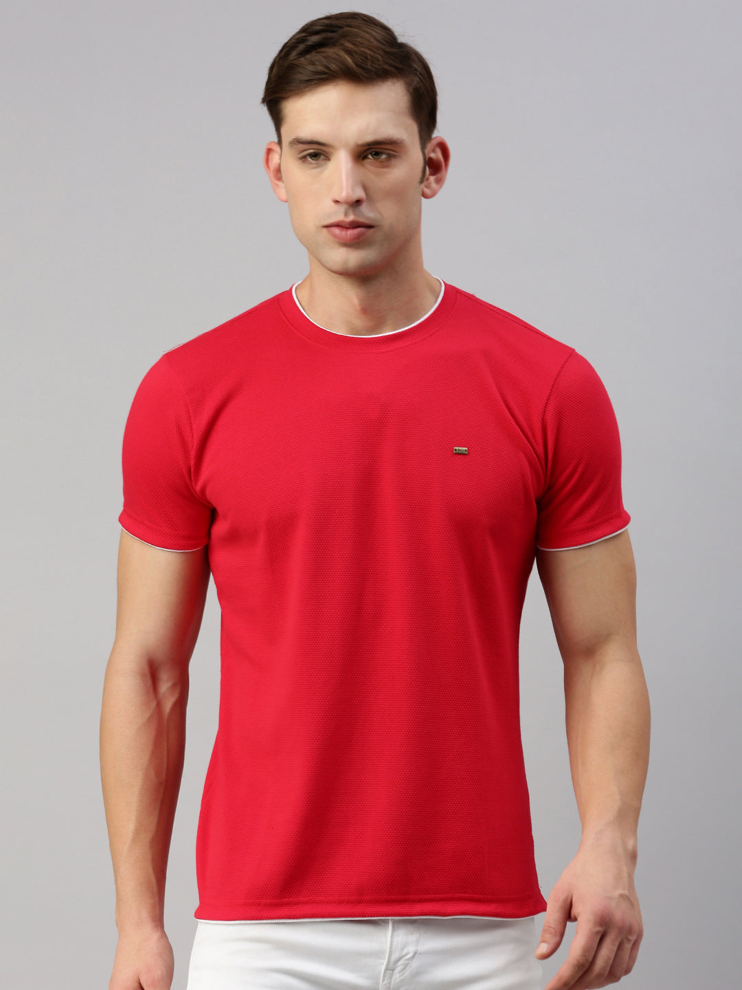 Round Neck Knitted Casual T-shirt