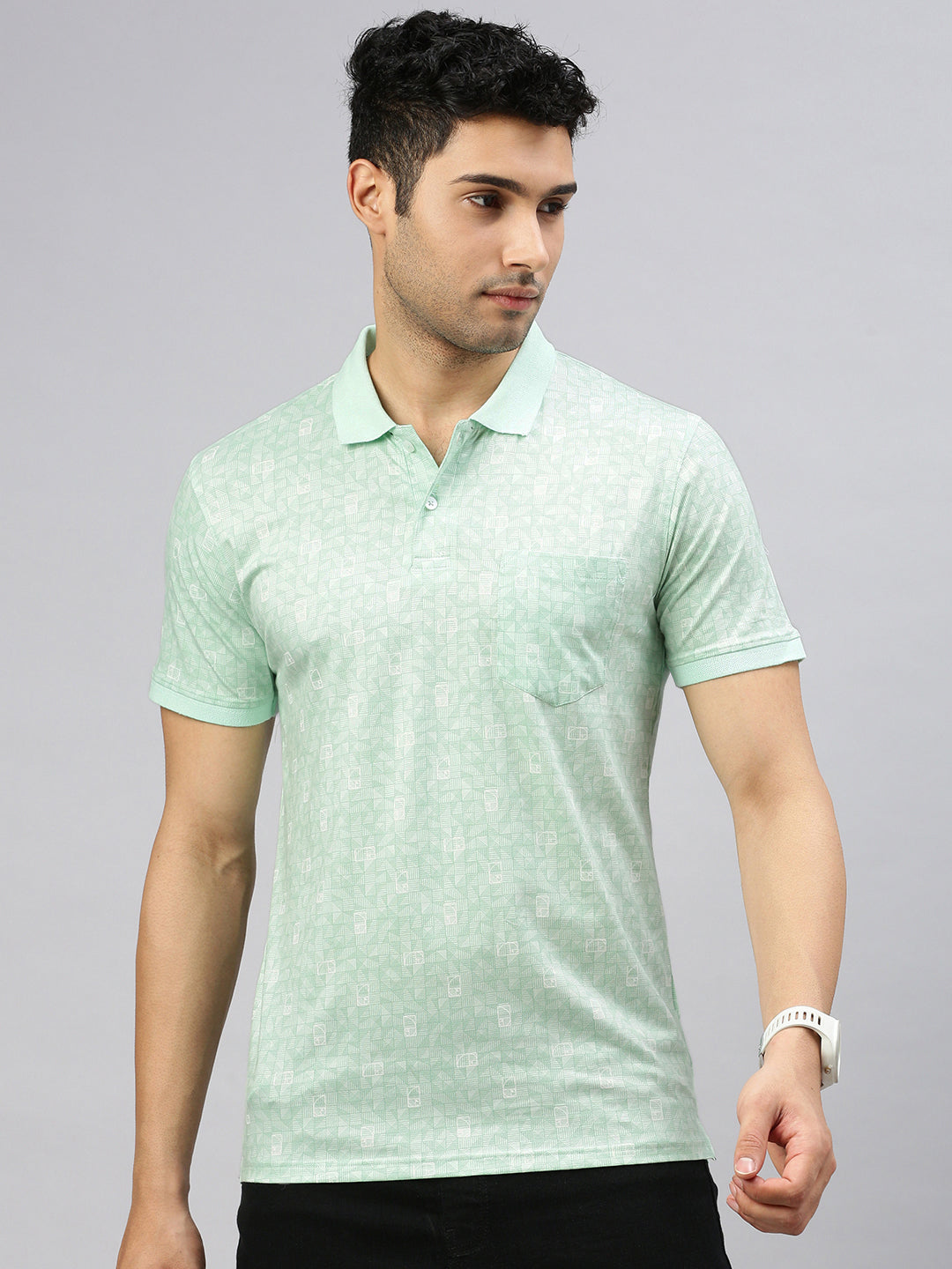 Mercerized Geometric Polo