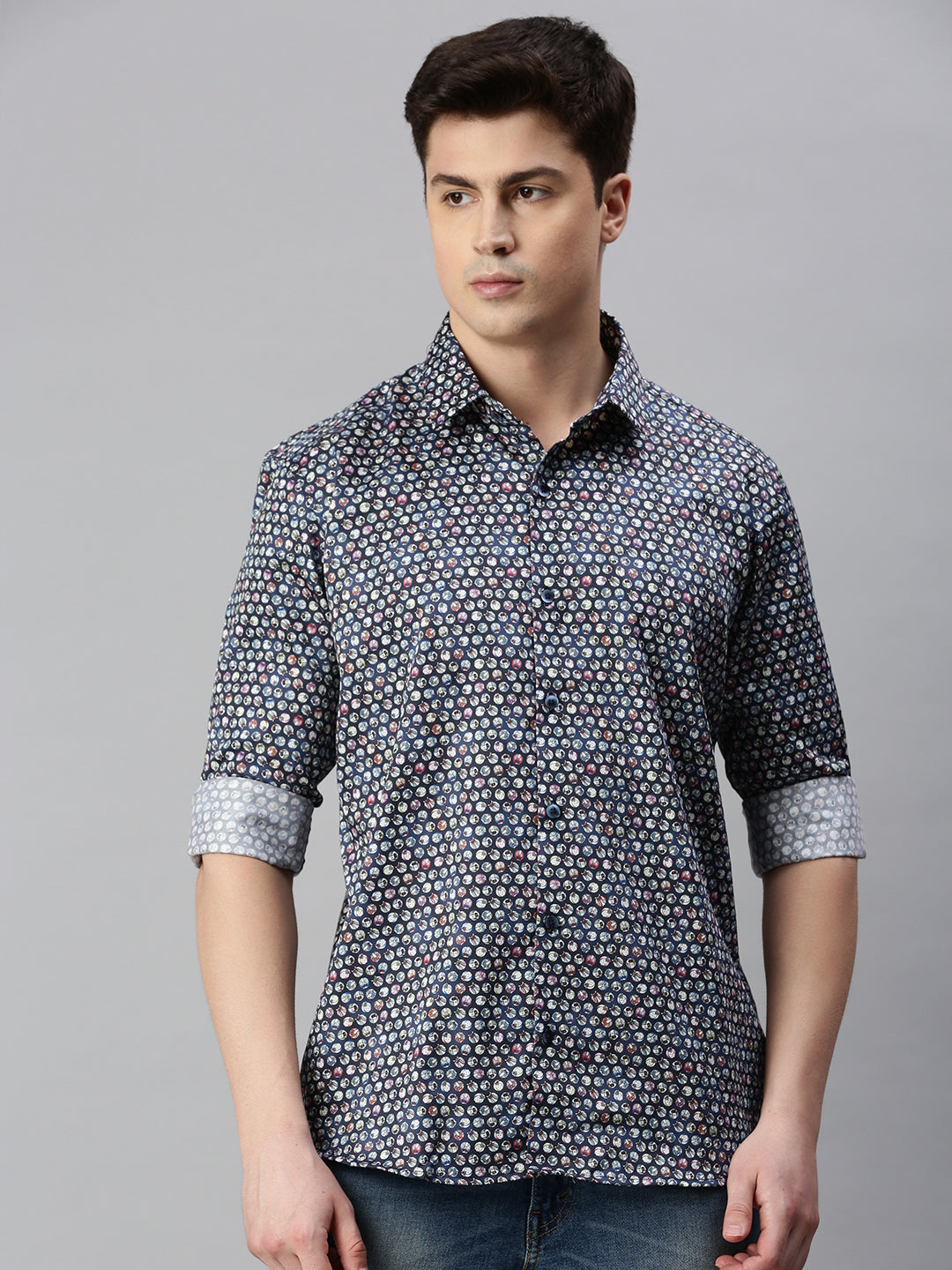 Geometric Printed Cotton Casual Shirt