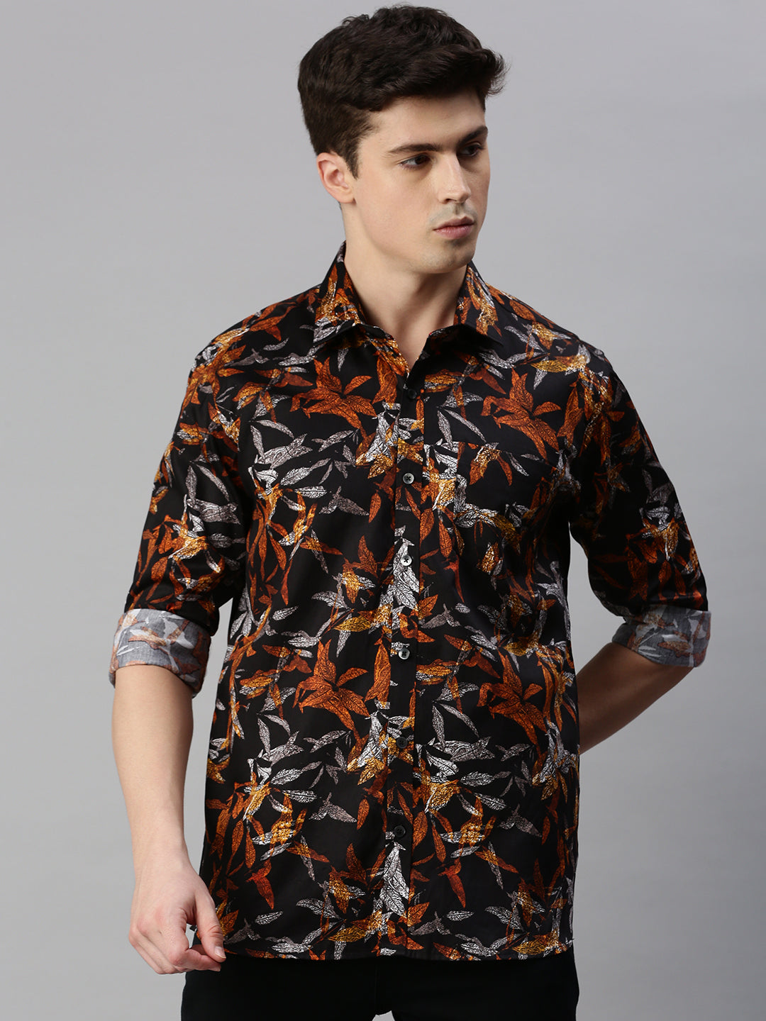 Tropical Printed Cotton Casual Shirt