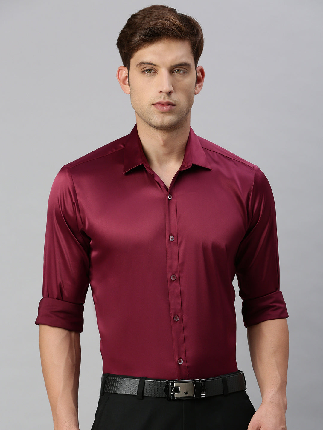 Standard Opaque Formal Shirt Maroon