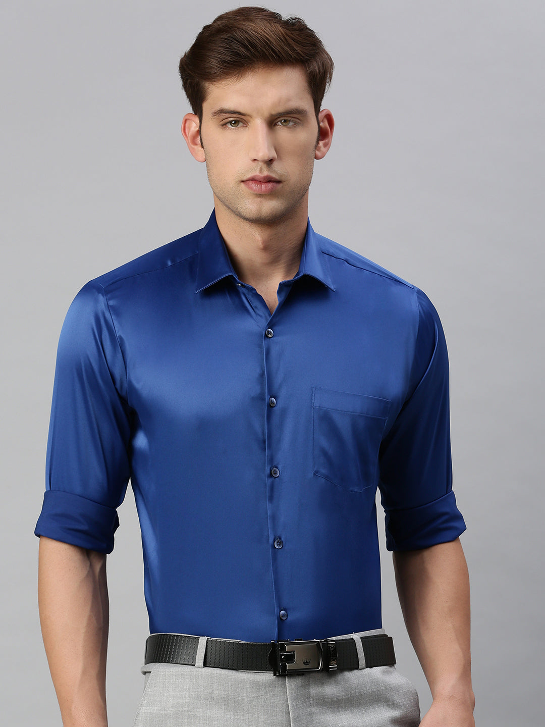 Standard Opaque Formal Shirt Blue