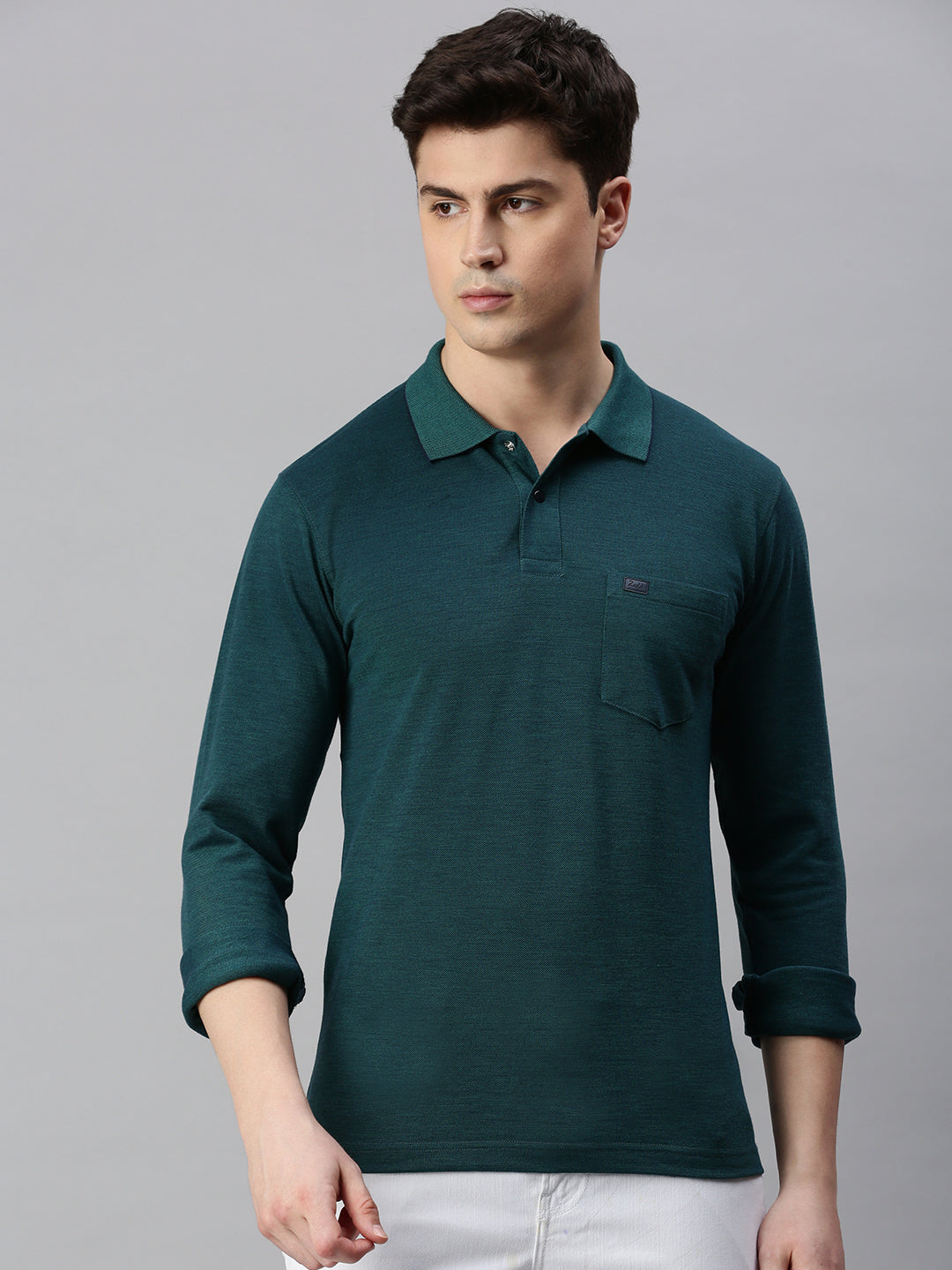 GREEN SOLID POLO TSHIRT