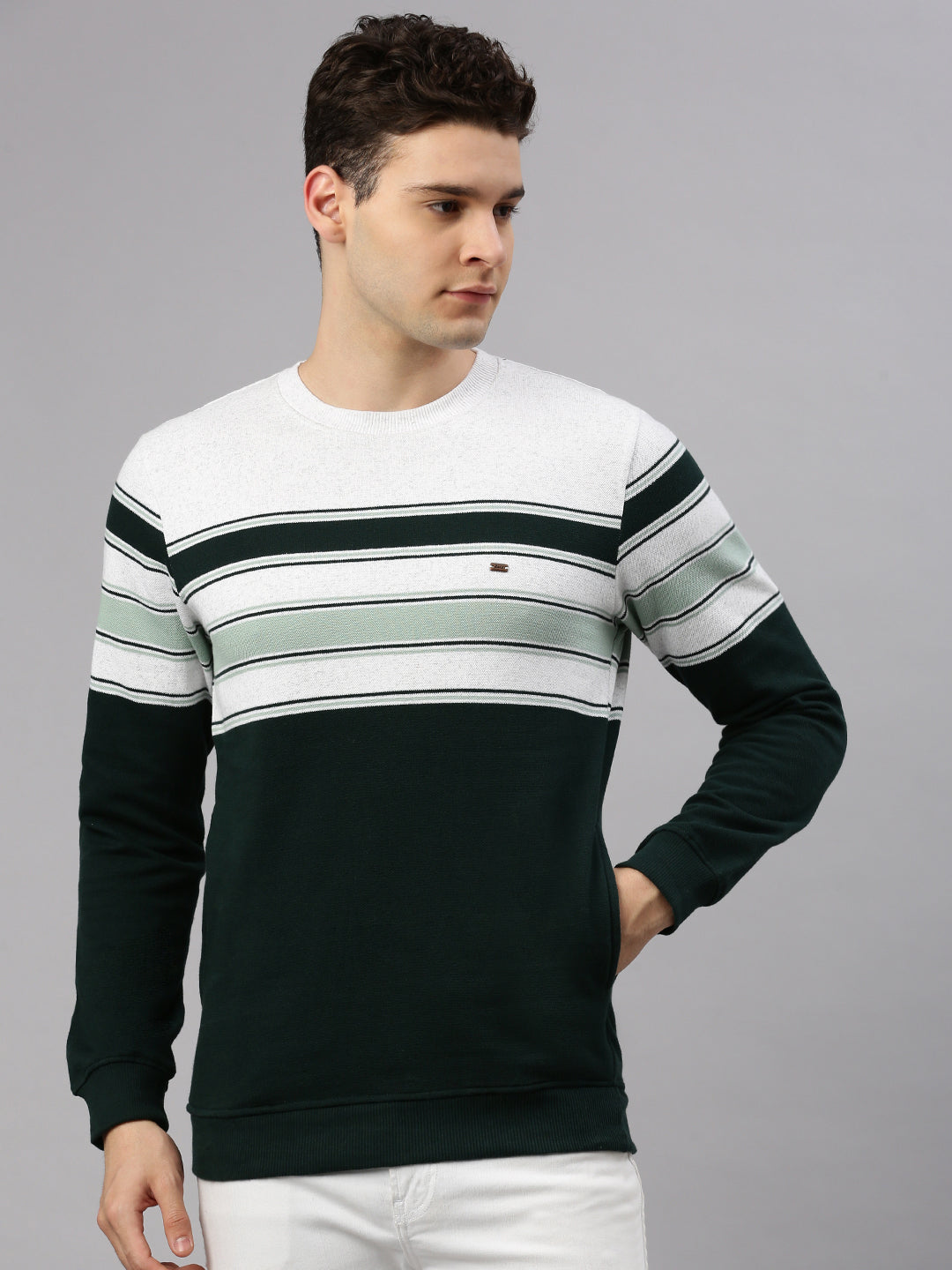 Green Stripes Sweatshirt