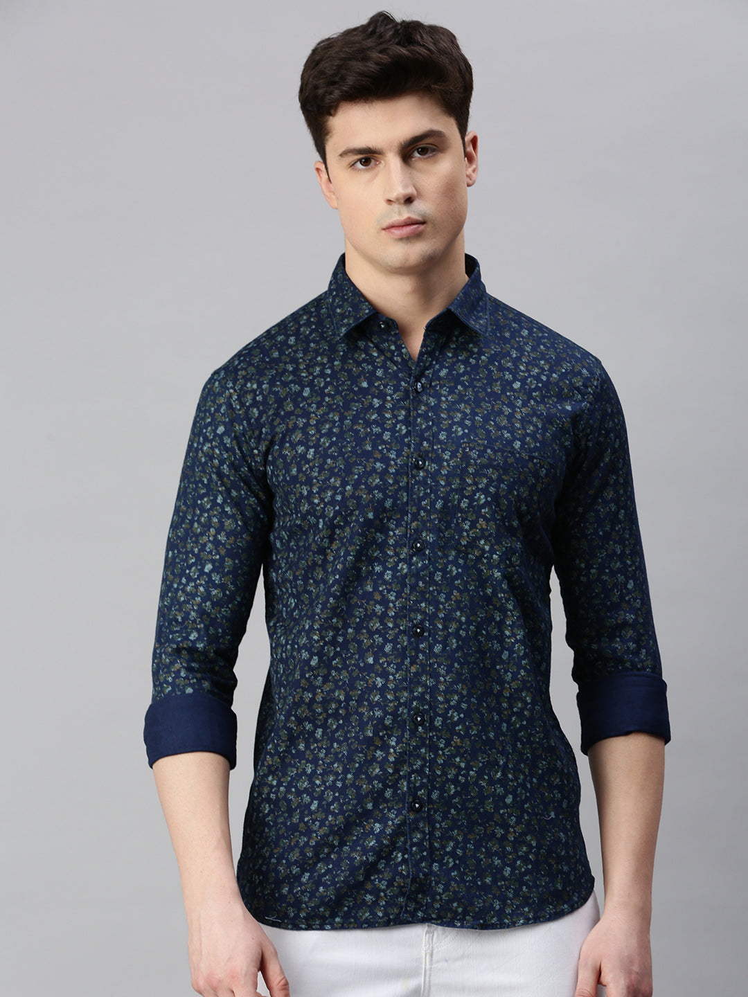 Floral Printed Cotton Casual Shirt