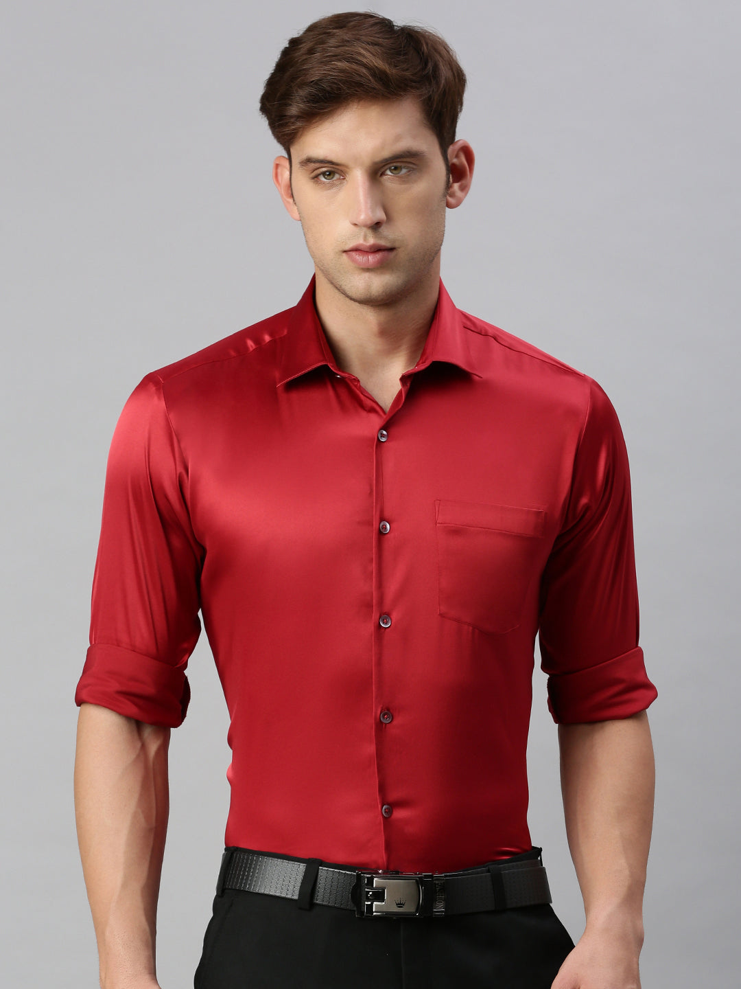 Standard Opaque Formal Shirt Red