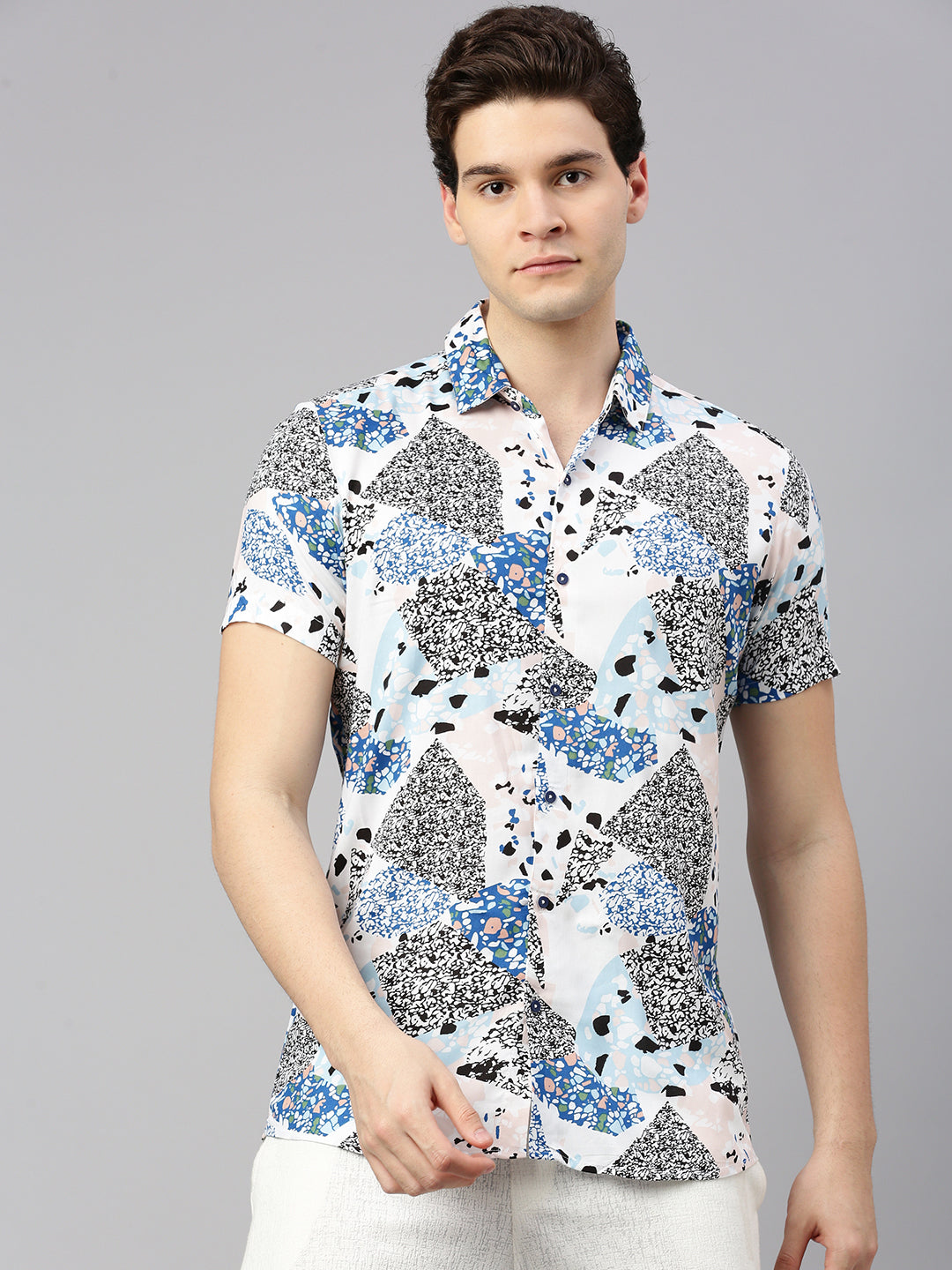 Relaxed Fit Abstract Printed Casual Shirt