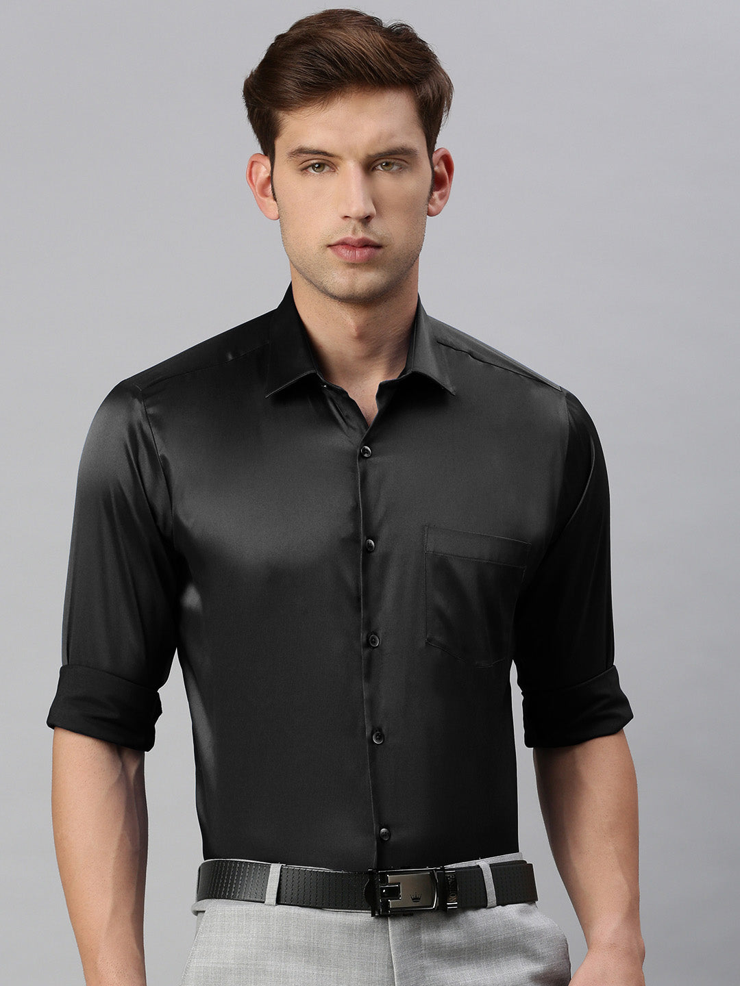 Standard Opaque Formal Shirt Black