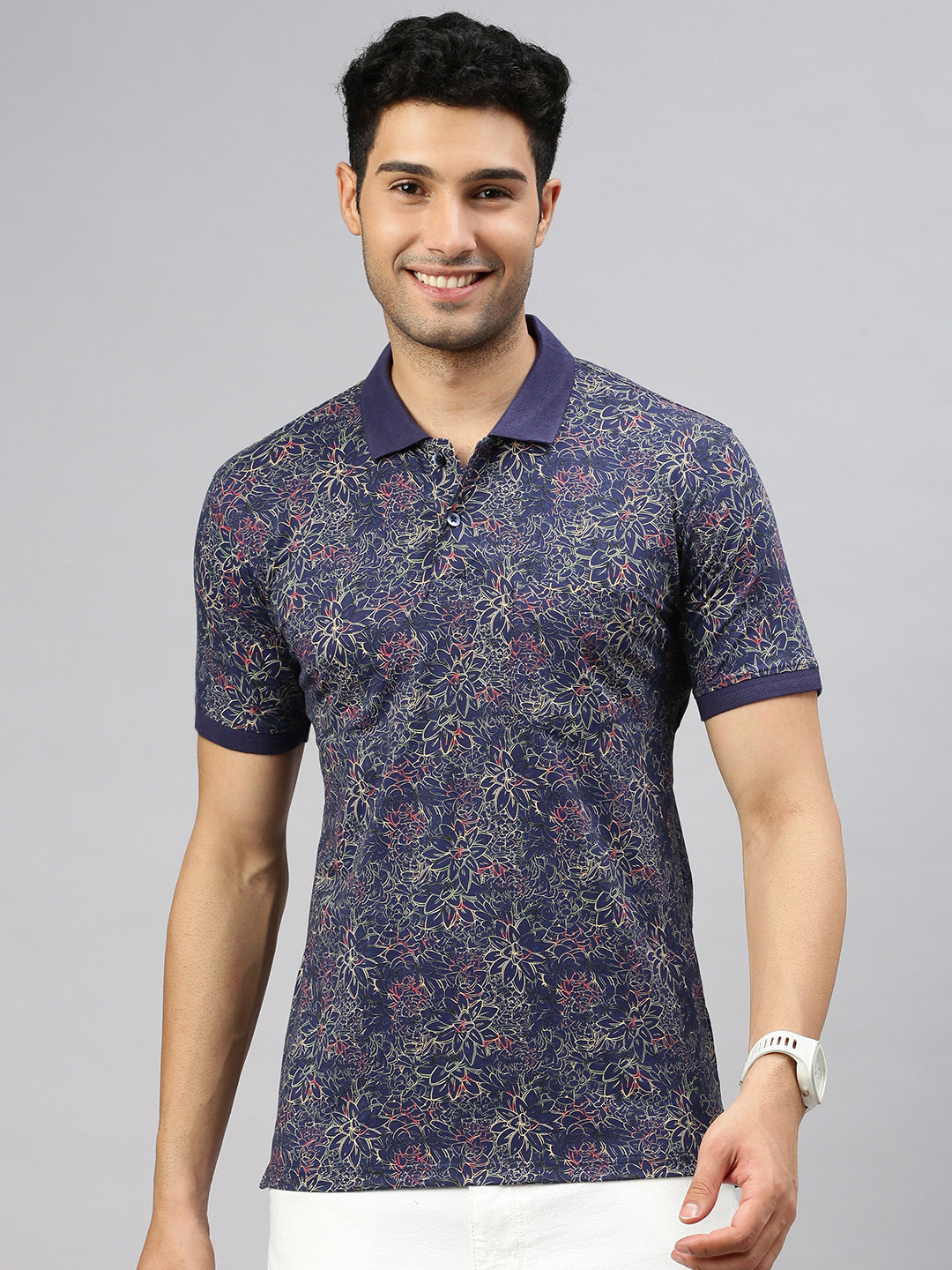 Mercerised Floral Polo