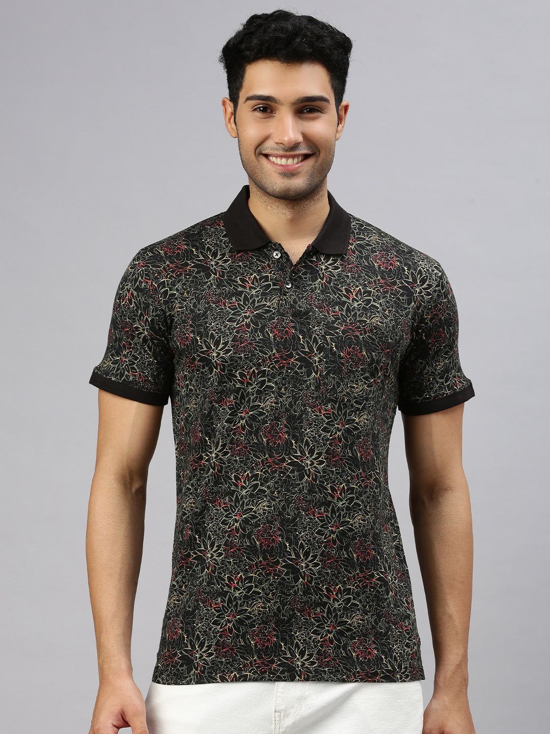 Mercerized floral Polo