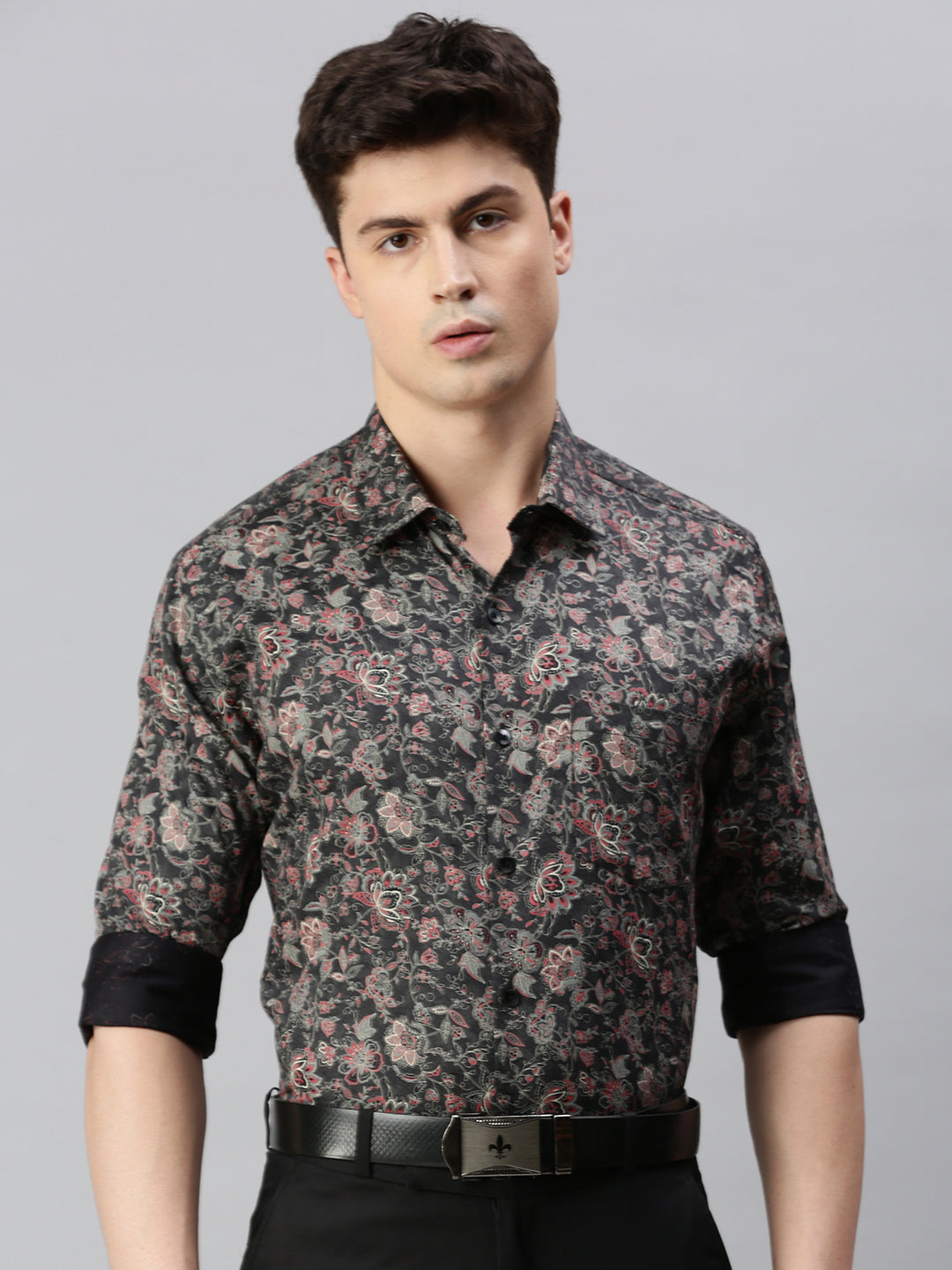 Floral Printed Cotton Formal Shirt