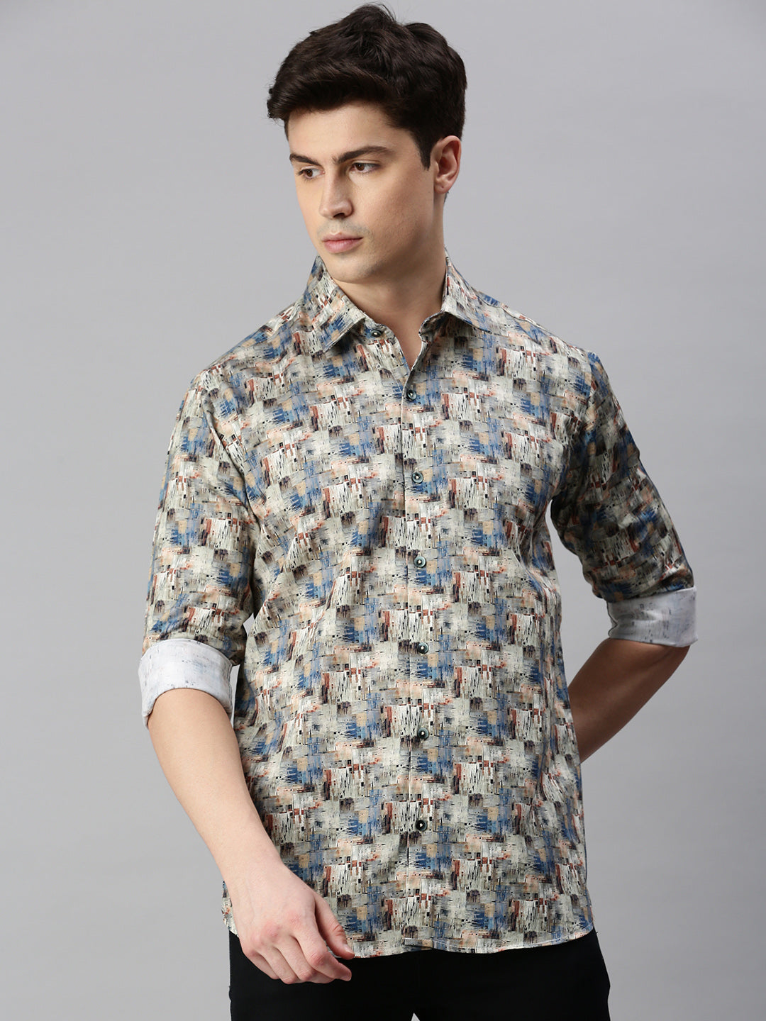 Graphic Printed Cotton Casual Shirt