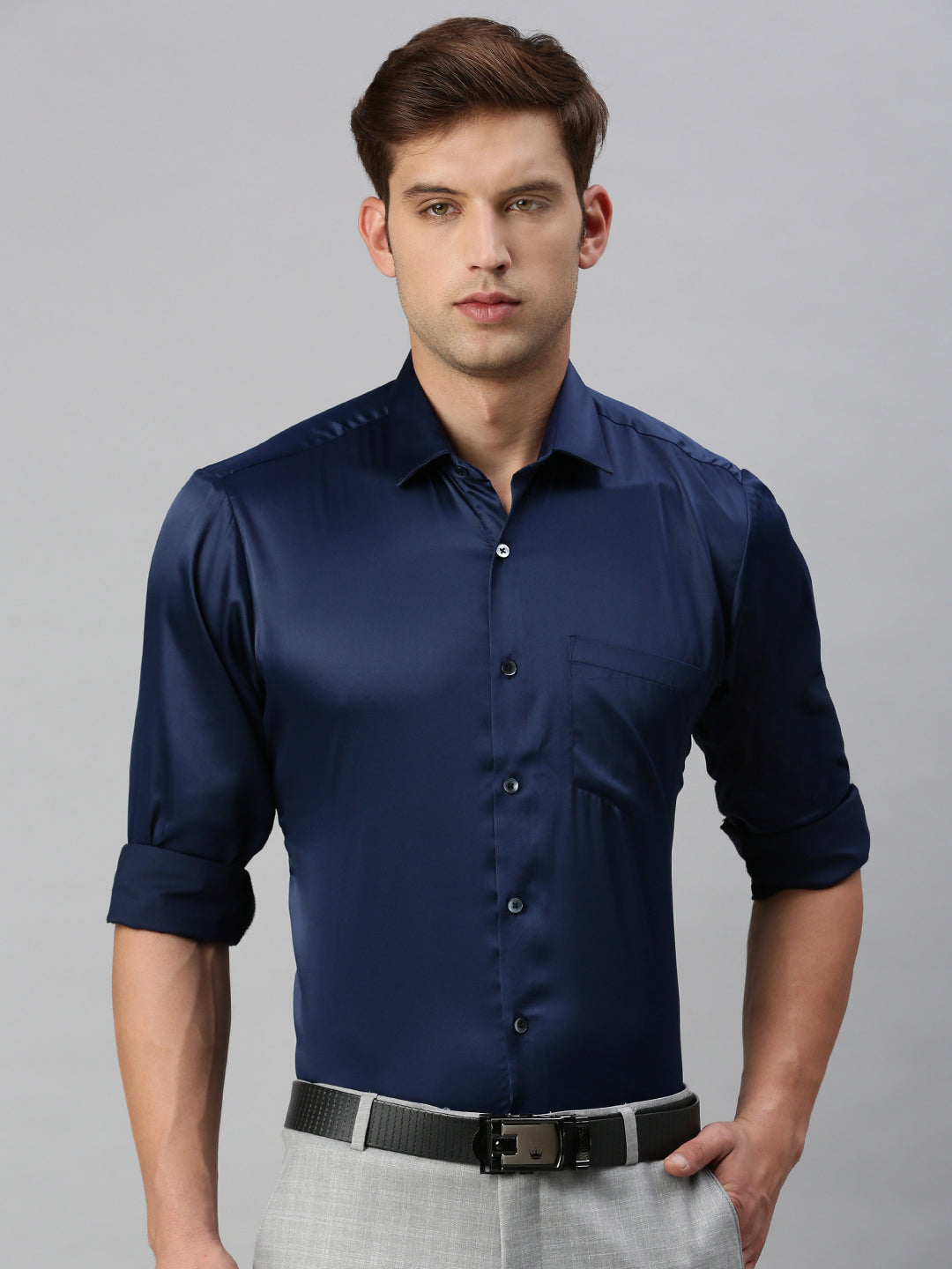 Standard Opaque Formal Shirt Navy